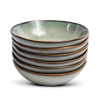 4x Kommen set van 6 stuks – Ø18 cm, VIDI, Alba, saliegroen